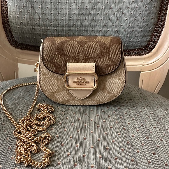 Coach Handbags - Coach Tan and Brown Mini Bag